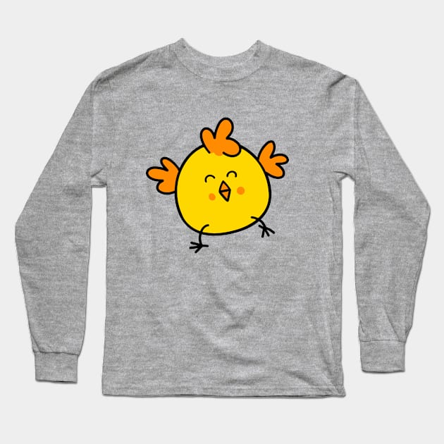 Cute Dancing Easter Chick! Long Sleeve T-Shirt by Squeeb Creative